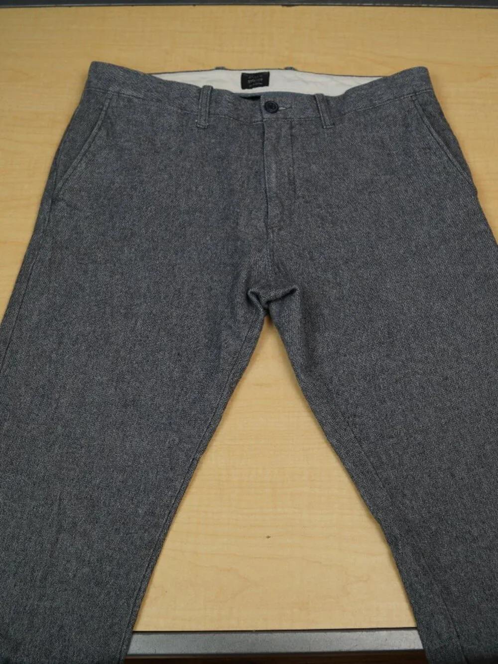 J Crew Stretch 484 Slim Stretch Chino Pants Gray Chambray Straight Mens 32 x 32
